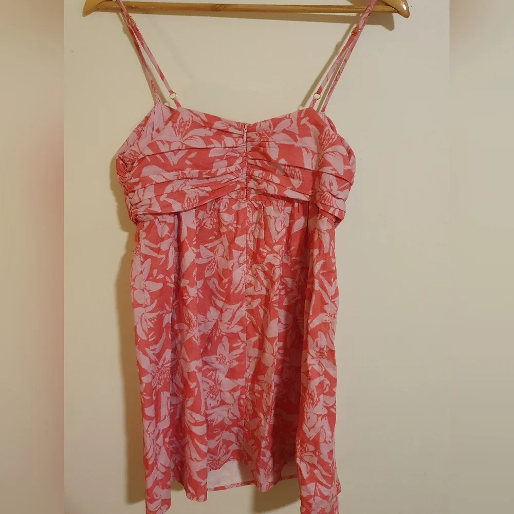 Charlie holiday floral linen blend mini summer dress sz 8 - Picture 5 of 5